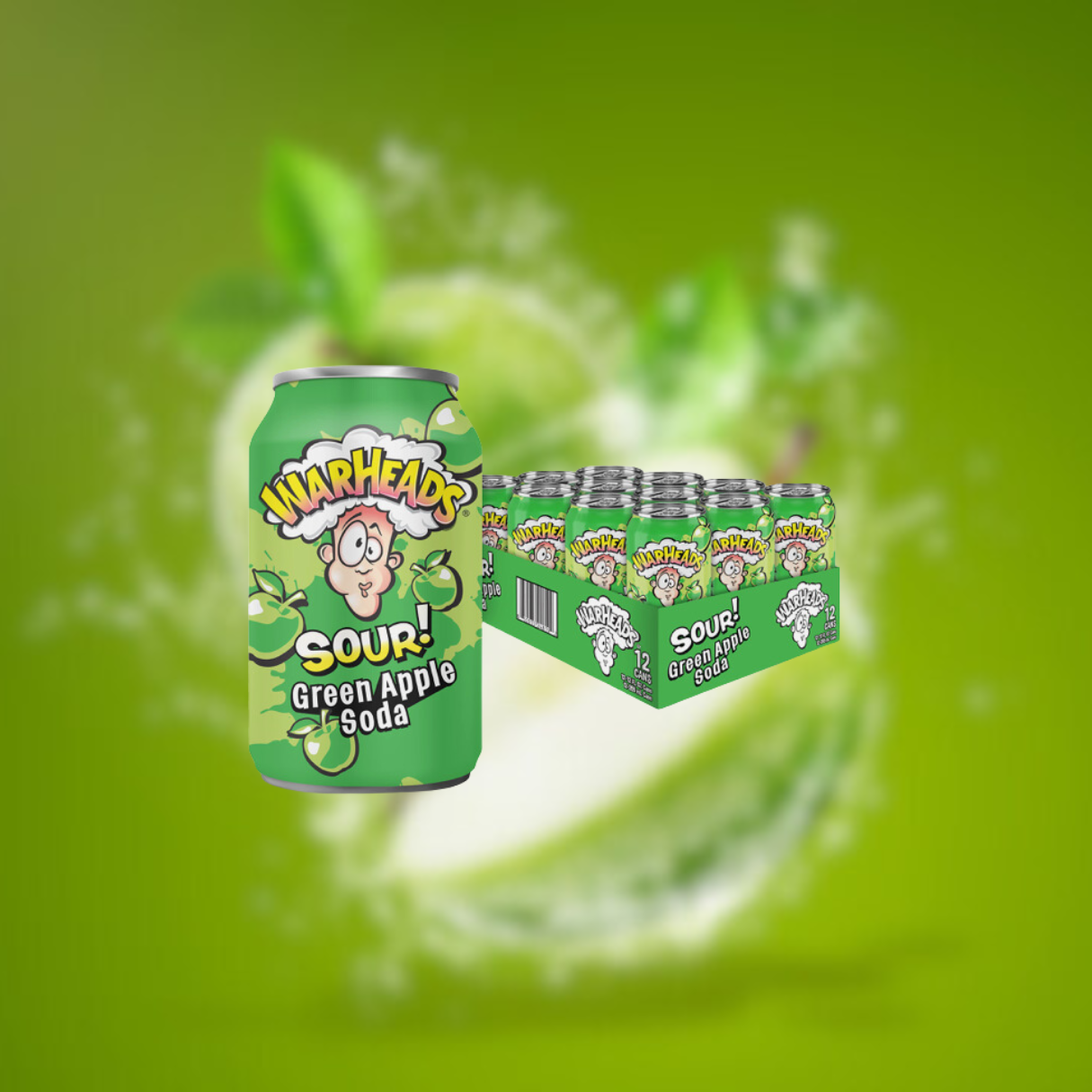 Sour Apple Warhead Soda